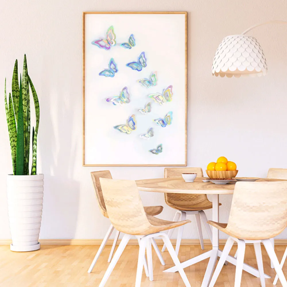 12pcs/set Gradient Hollow 3d Butterfly Wall Sticker for Wedding Decoration Living Room Gold Silver Butterflies Window Home Decor