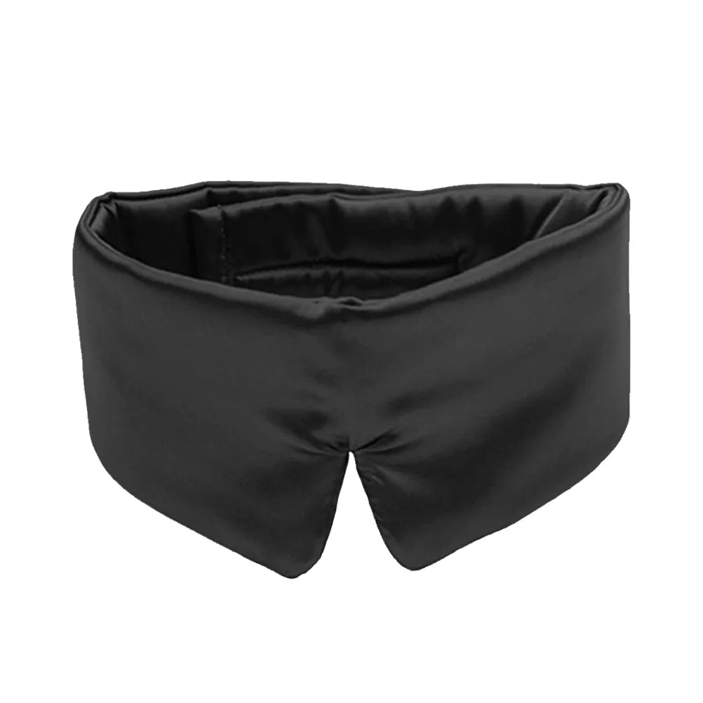 

1 шт. Шелковая маска для сна, регулируемая, черная, для путешествий, легкая, для дома, для релаксации, повязка на глаза