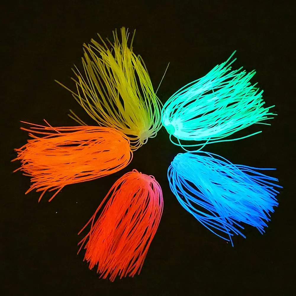 

Luminous Fishing Umbrella Skirts Glowing 88 Strands Lure Silicone Skirts 65mm Elastic Hole Silicone Jig Skirts