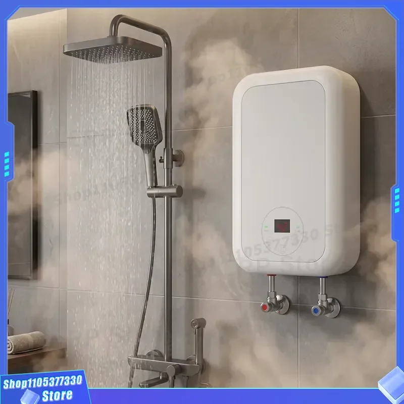Digital Instant Electric Water Heater Wall Mounted With Constant Temperature Control For Bathroom Shower Fast Heating Compact