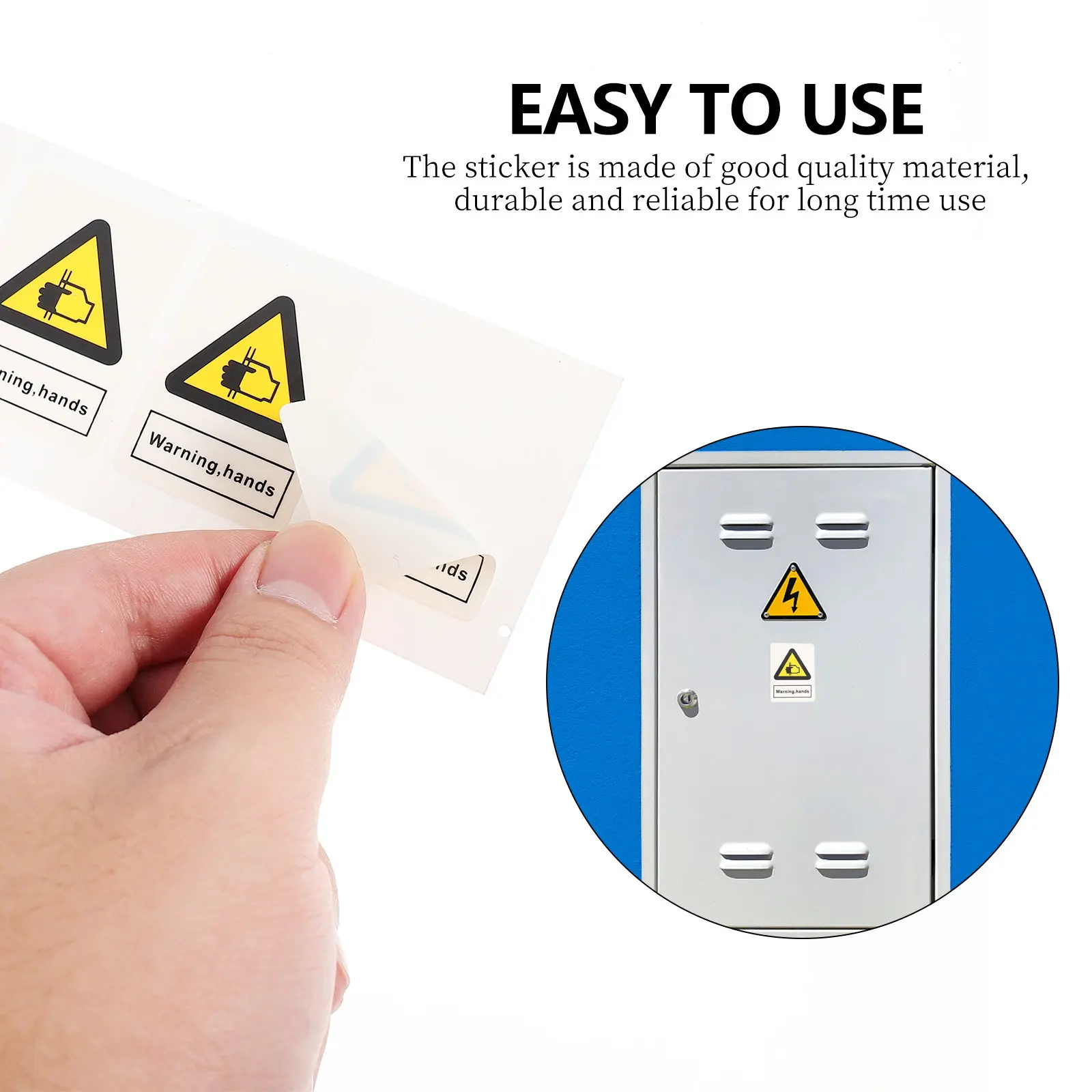 10Pcs Safety Warning Sticker Hands Pinching Symbol Industrial Grade Strong Adhesion Caution Sign for Machinery Equipment Warning