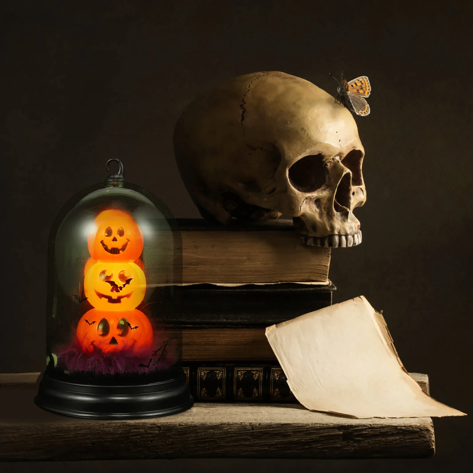 

Halloween Decoration LED Lantern Night Light Festive Atmosphere Lamp Pumpkin Decorative Props for Party Yard Garden