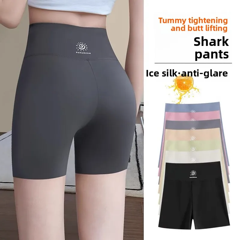 الصيف السيدات السراويل جلد arkskin رقيقة ركوب السراويل عالية الخصر البطن التحكم المحملة ربع طول Fitn قاعدة طبقة السراويل