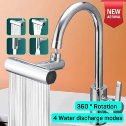 New 4 Mode Waterfall Bathroom Faucet Extend Sprayer Bubbler Stream Anti-Splash Head Rainfall Sink Kitchen Tap Nozzle Extension