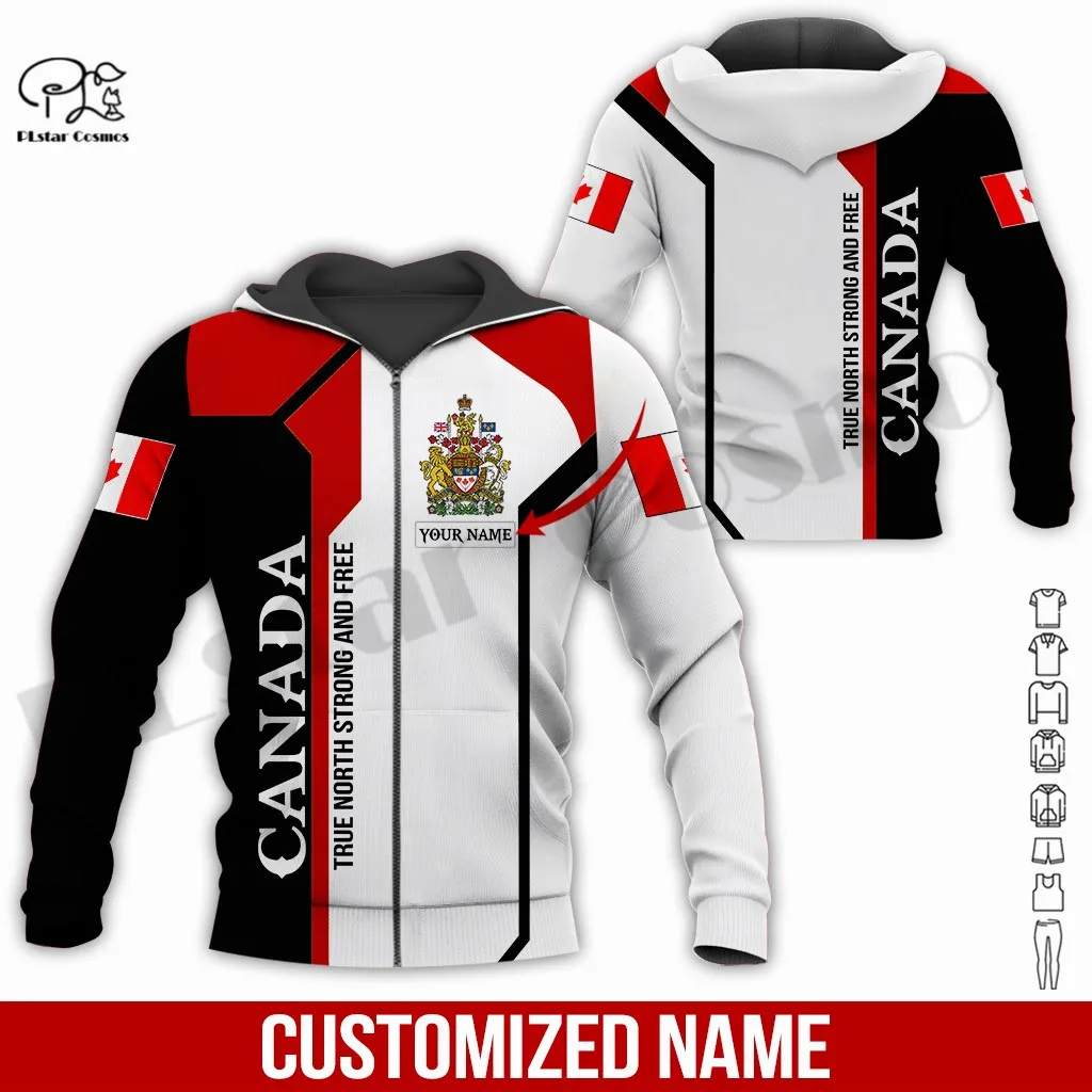 PLstarCosmos 3Dprint Newest Proud Canada Flag Team Custom Name Art Funny Harajuku Causal Unique Unisex Hoodies/Sweatshirt/Zip A7