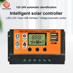 Kontroler ładowania słonecznego 100A Kontroler panelu słonecznego 12V/24V Regulowany wyświetlacz LCD Panel słoneczny Regulator baterii z portem USB