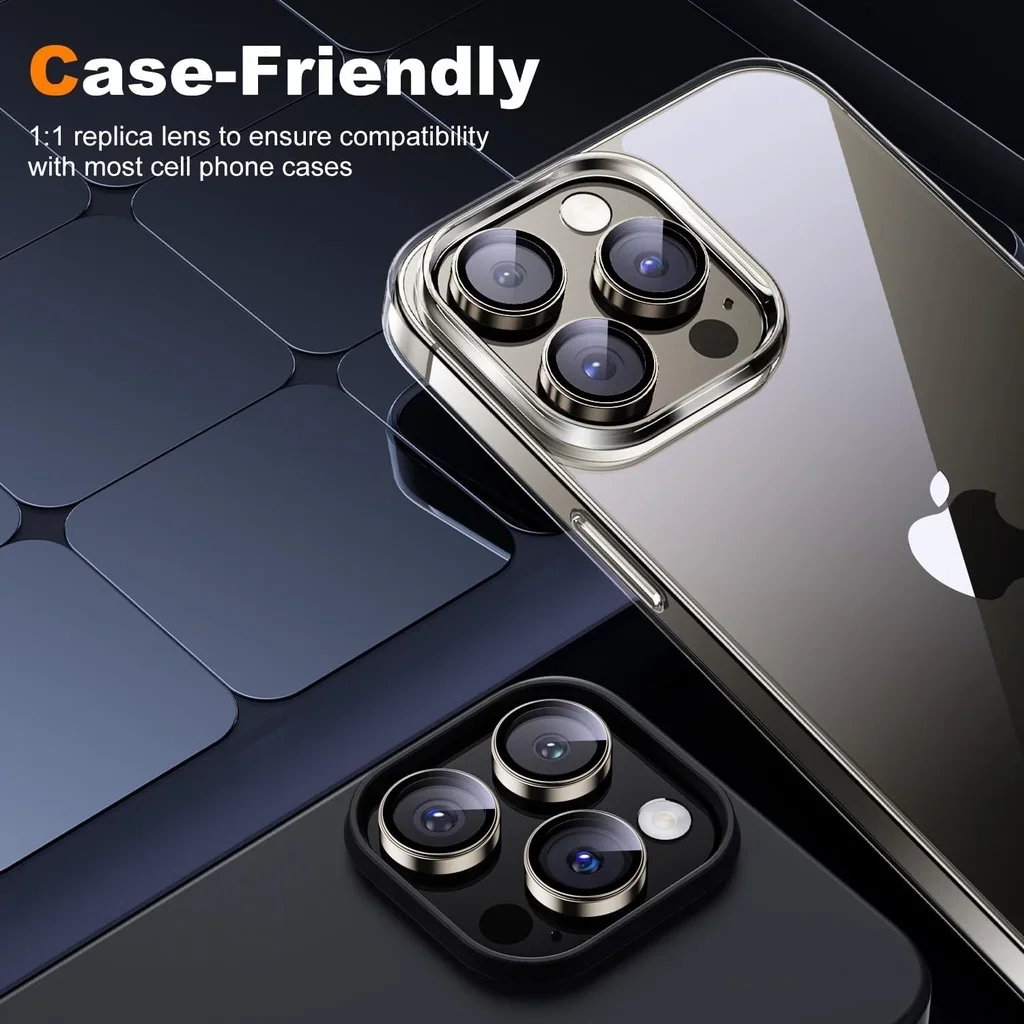 2-3Pcs Metal Camera Lens Protector For IPhone 15 Pro Max [Keep Lens Original Design] 9H Glass Camera Cover For IPhone 15 Pro