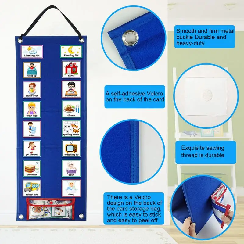 Visual Schedule For Kids Kids Children Behavior Sticker Chart Multifunctional Kids Learning Calendar Waterproof Sturdy For Good