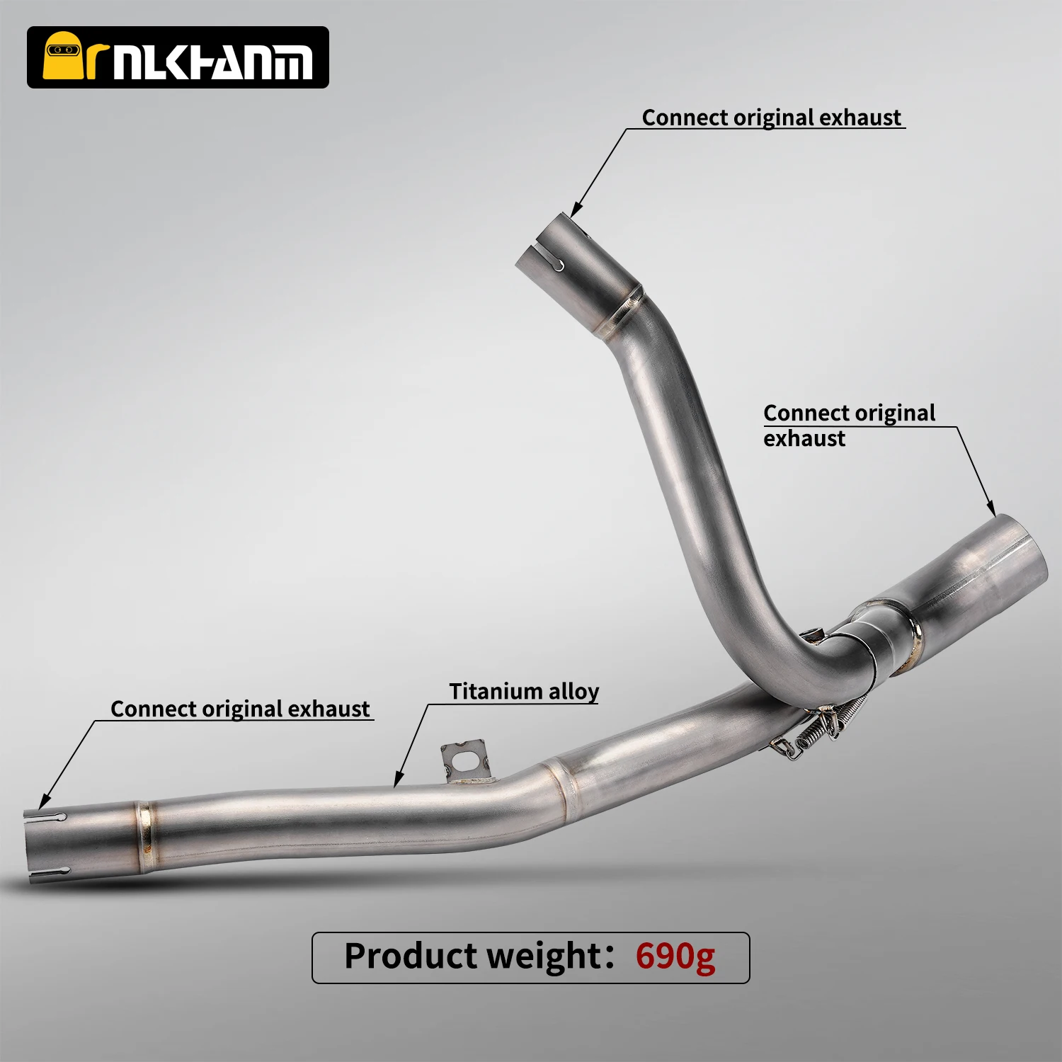 الانزلاق على لسوزوكي V-STROM 650/650 XT DL650 DL 650 XT 2017-2022 دراجة نارية العادم الأوسط وصلة الأنابيب Ti. سبيكة العيار الأصلي #2