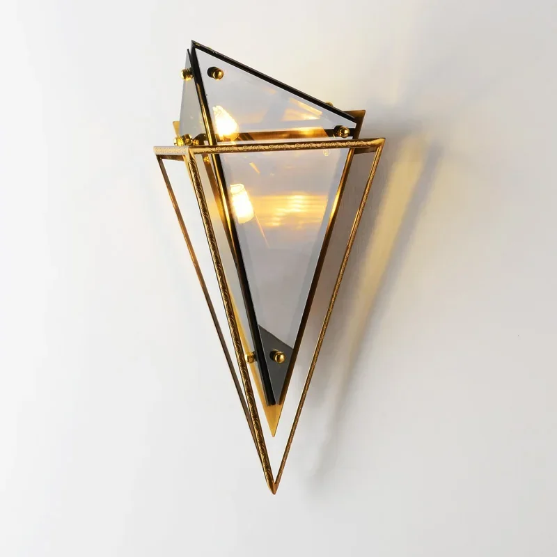 Postmodern Luxury Wall Lamp Living Room Background Wall Corridor Designer Bedroom Bedside Nordic Interior LED Glass Wall Light