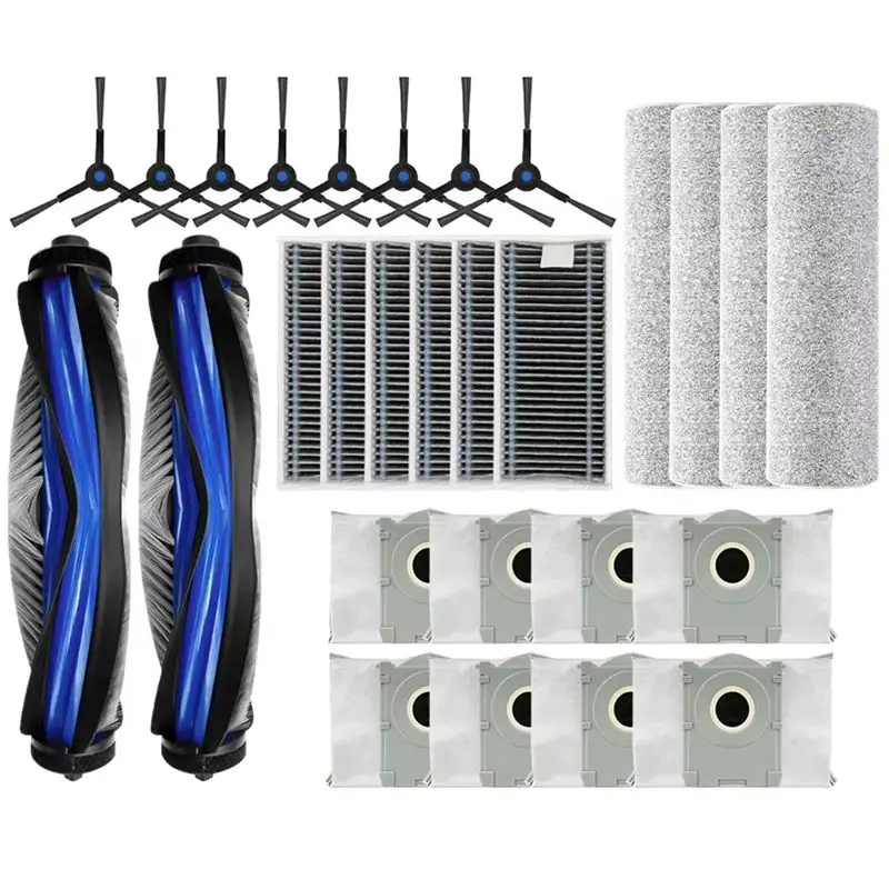 SOFT-Accessories Kit For Ecovacs X8 Pro Omni Robot Vacuum Spare Parts Side Brushes Mop Cloths HEPA Filters Dust Bag