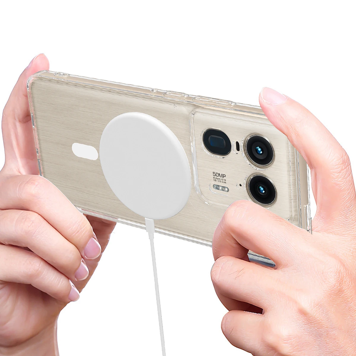 Case Transparent For Motorola Edge X 50 Pro Fusion Ultra Plastic Clear Back Magnetic Charging Magsafe Protection Cover