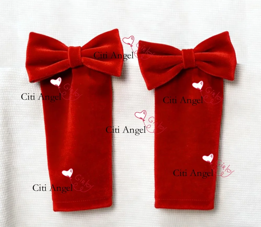 Velvet Children's Gloves Detachable Pink Red Black White Girls Sleeves Match Dresses Sleeves For Formal Dresses for Kids