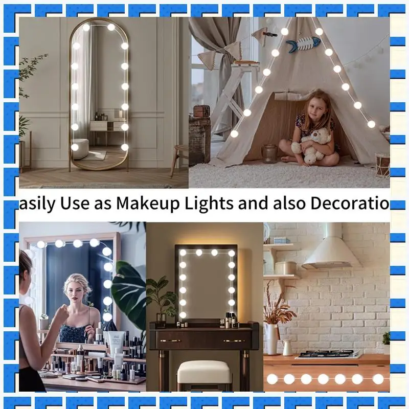 

ABNG LED Vanity Mirror Lights With 14 Dimmable Bulbs,10 Brightness Levels Adjustable,For Makeup Desk Bathroom Dressing Room