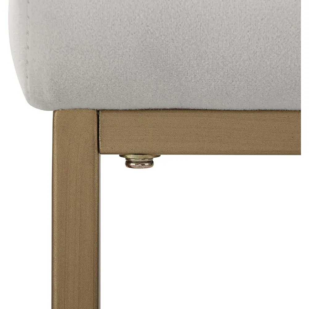 Harlowe Upholstered Seat Counter Height Bar Stools Set o 2, Kitchen and Dining, Gray and Gold view 5