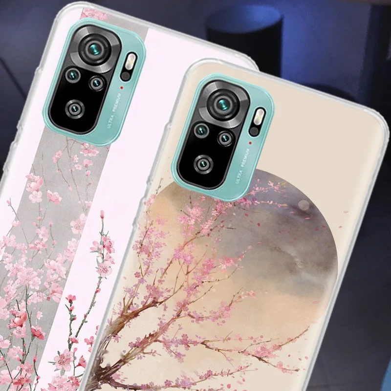 Cherry Blossom Tree Phone Case For Xiaomi Redmi Note 12 11 Pro Plus 5G 12S 10S 11S 4G 11T 11S 11E 10 9T 9 9S 8 8T 7 Cover Soft C