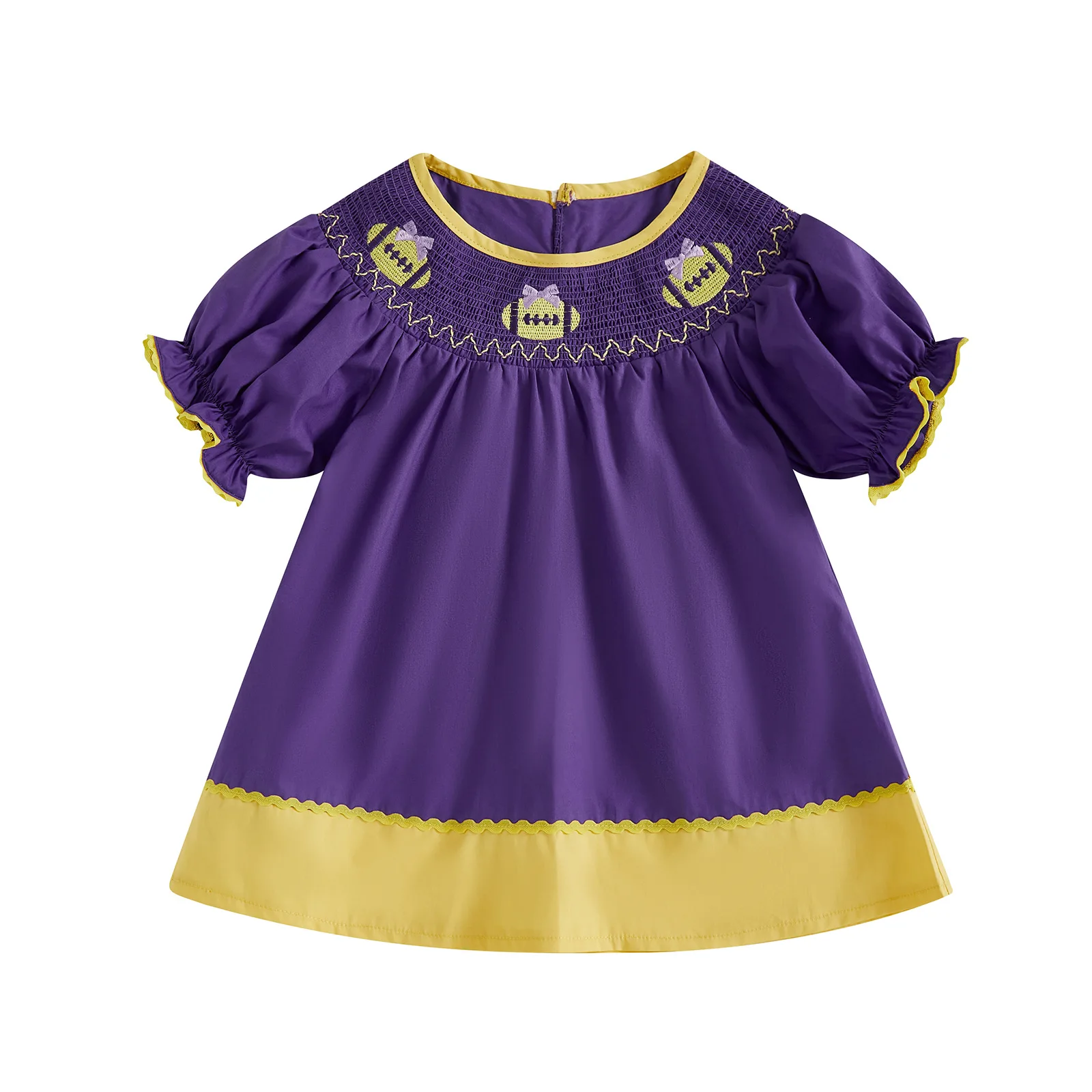 

Size 12 Dresses Toddler Baby Girl Dress College Football Game Day Outfit Puff Short Sleeve Ballroom Dresses for Little Girls