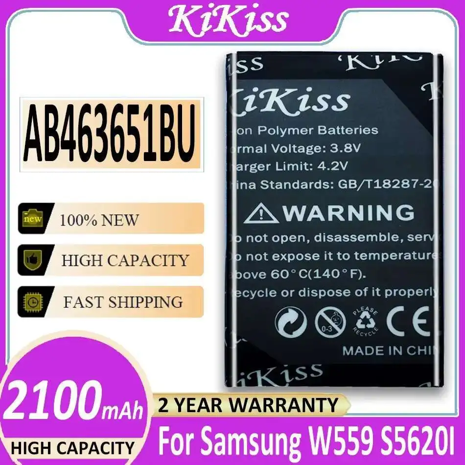 

Battery AB463651BU 2100mAh For Samsung W559 S5620I S5630C S5560C C3370 C3200 C3518 J808 F339 S5296 C3322 L708E S5610