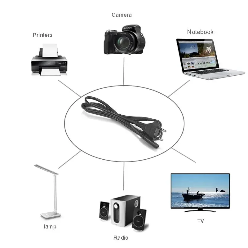 EU Plug Power Supply Cable IEC C7 Figure 8 Euro AC Power Electric Extension Cord For Sony Samsung TV PSP PS2 PS3 PS4 Charger