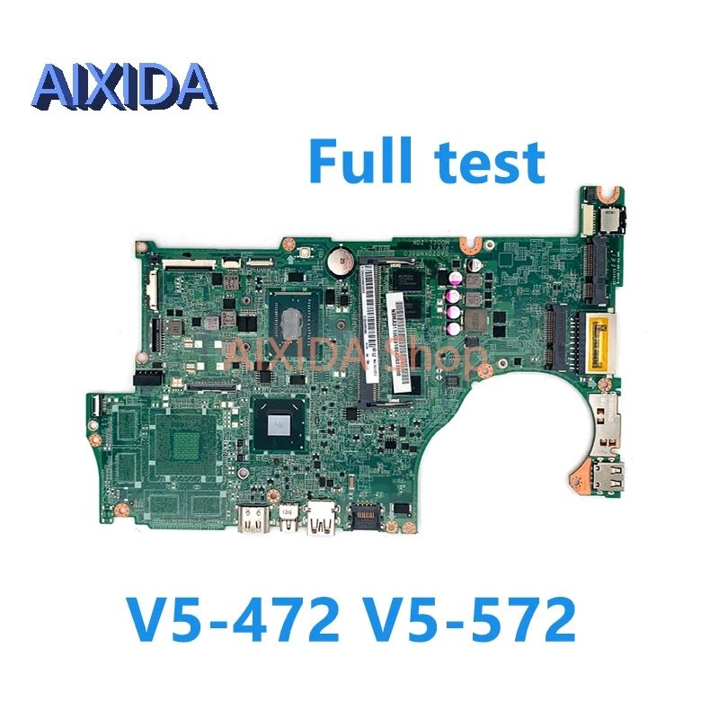 AIXIDA NBMA311009 DA0ZQKMB8E0 main board For Acer Aspire V5-472 V5-572 Laptop Motherboard 2127U CPU 4GB RAM onboard full test