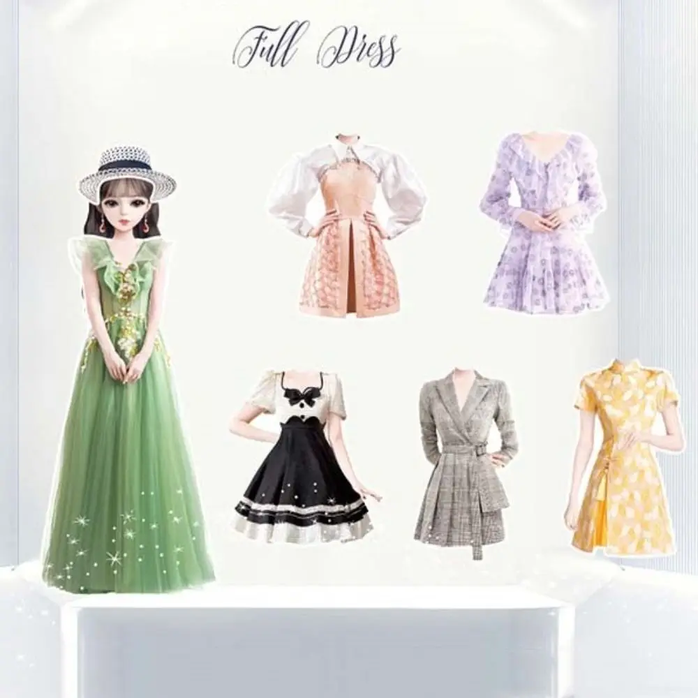 Creato Imagine Magnetic Dress Up Fai finta di giocare Adesivi per vestire in carta Vestiti magnetici Adesivi per principesse per ragazze dei cartoni animati