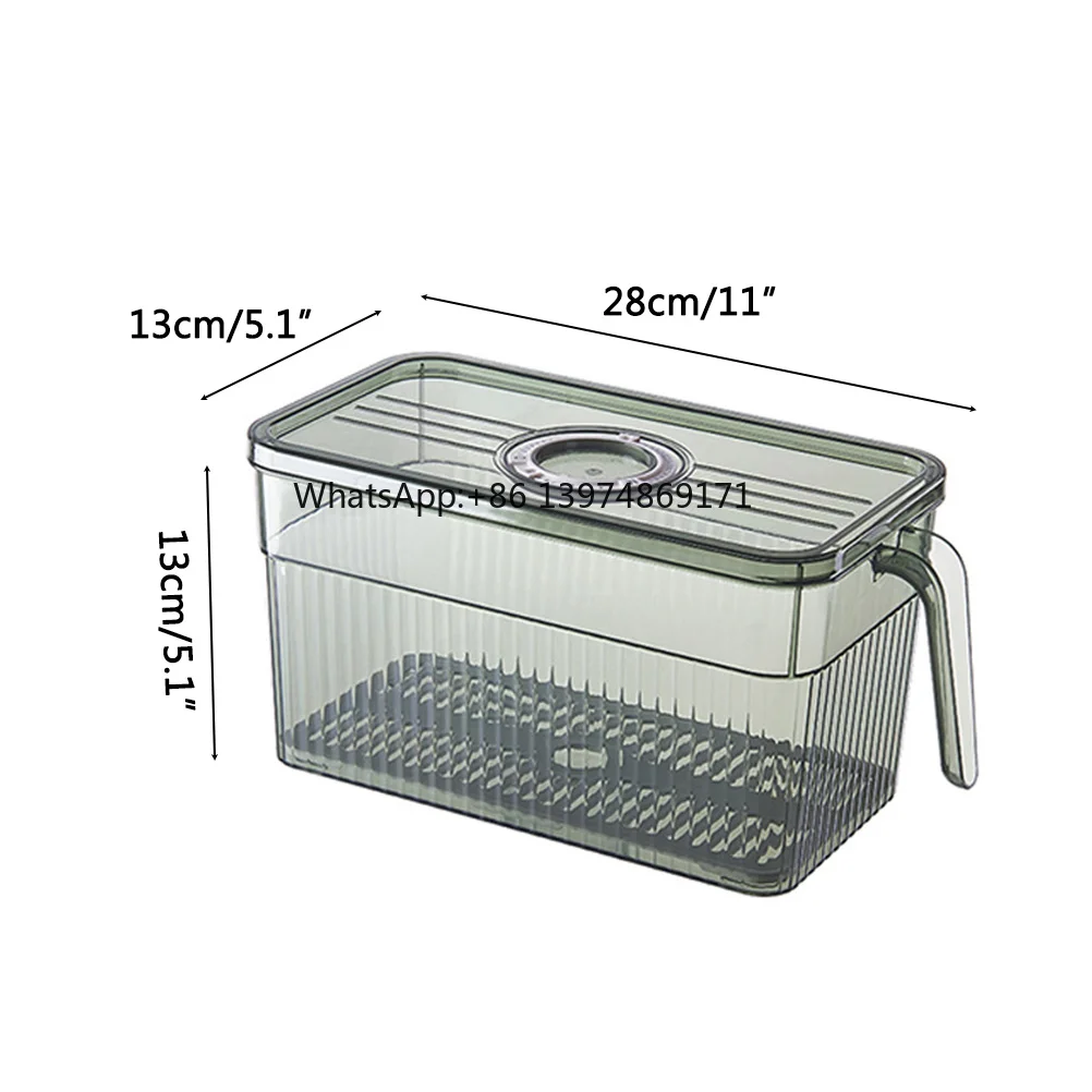 Kitchen Storage Containers with Time Recorder Lid Fridge Organizers Keep Fresh Food and Fruit Refrigerator Freezer Storage Boxes