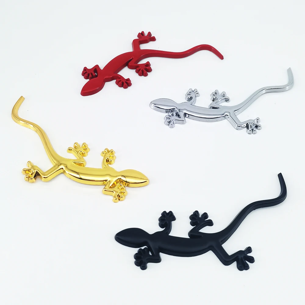 3D Metal gold Chrome Gecko Logo Sticker Emblem Trunk Badge Fender Side Decal Car Stikers For Audi Styling Decoration Accessories