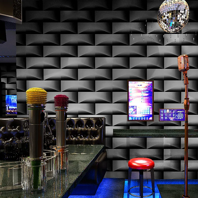 Imagem -04 - Papel de Parede 3d Estereoscópico Ktv Internet Cafe Fundo Live Theme Decoração do Hotel E-sports Cobertura de Parede Rolo 10m