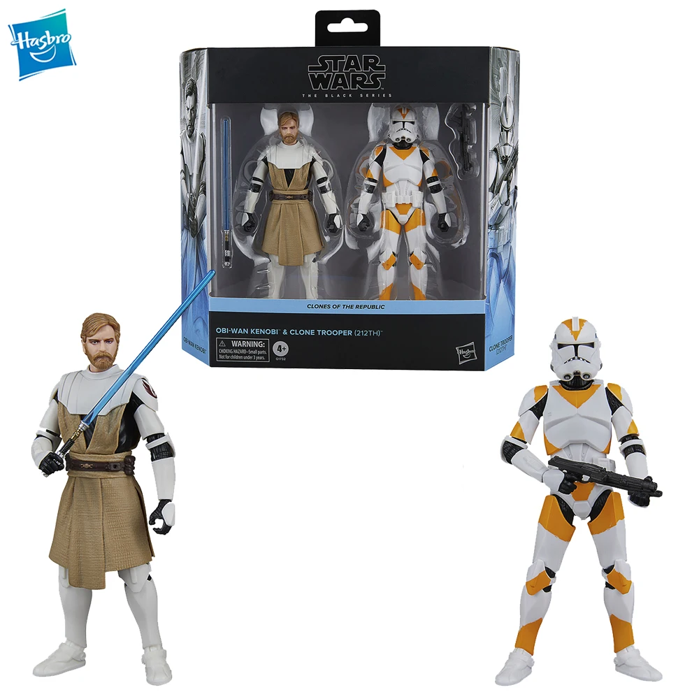 [En stock] Hasbro Star Wars The Black Series Obi-Wan Kenobi & Clone Trooper (212th) figura de acción coleccionable modelo regalo Juguetes