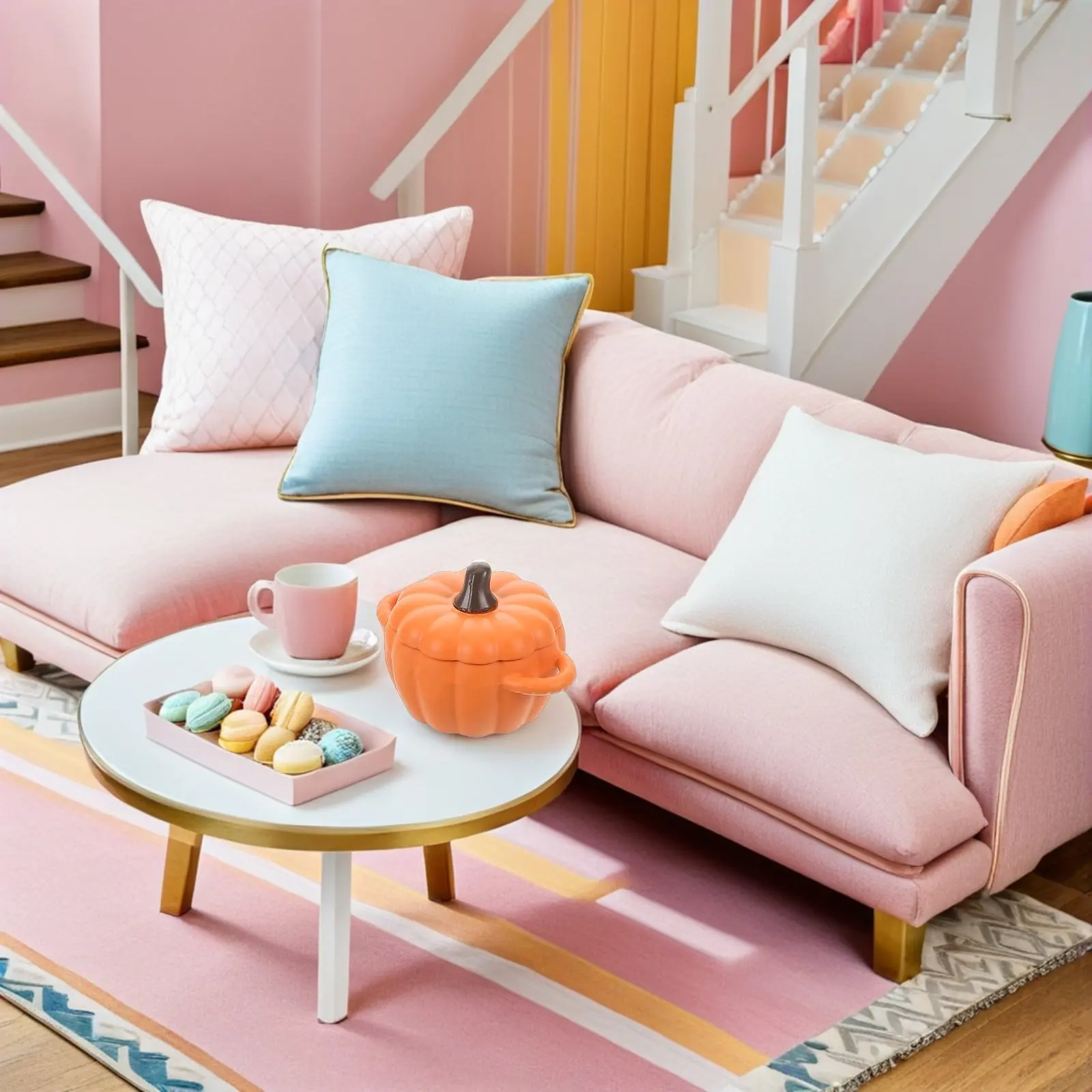 

Миниатюрная реалистичная имитация каши из тыквы в горшочке, из смолы, осенний декор для кукольного домика, украшение в виде искусственного еды