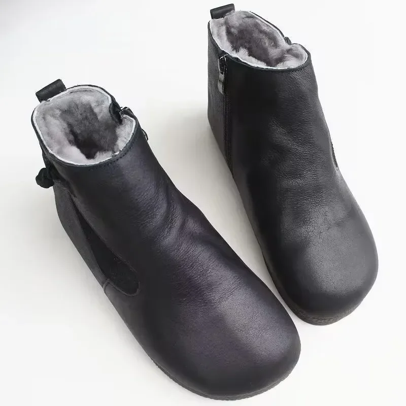 

Зимние женские ботинки, плюшевые теплые короткие ботинки, удобная уличная обувь на молнии, непромокаемая нескользящая обувь на мягкой подошве, Botas Mujer