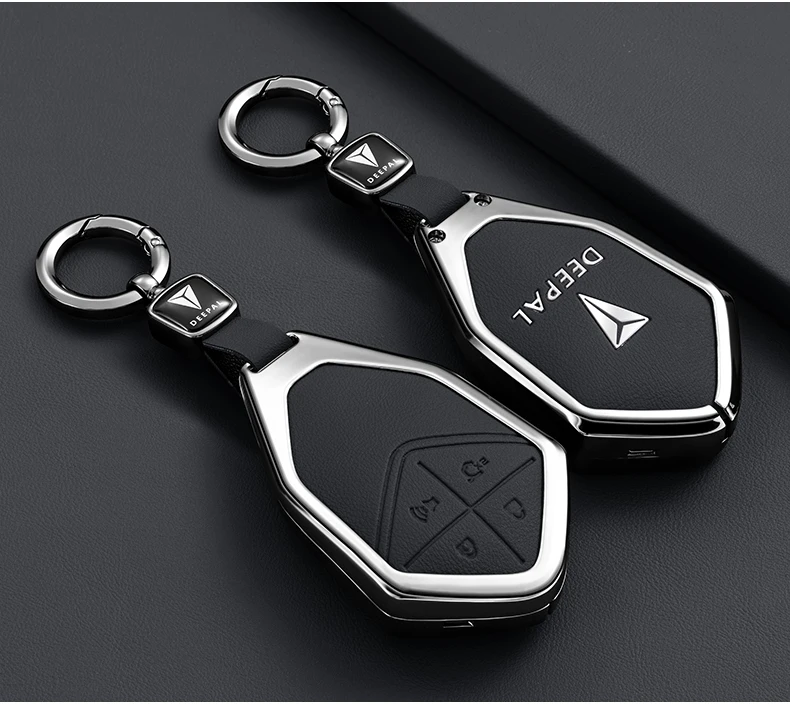 Auto Zink-legierung Leder Schlüssel Fall Abdeckung Halter Kette Für Changan Deepal SL03 S7 2023 2024 Fernbedienung Schlüssel Schutz dekoration – Detail 8