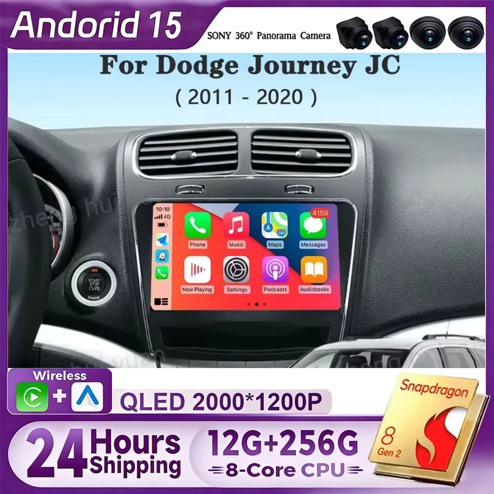 Android 15 para Dodge Journey JC 2011 - 2020 Radio de coche reproductor Multimedia estéreo inalámbrico Carplay No 2din DVD navegación GPS 4G BT