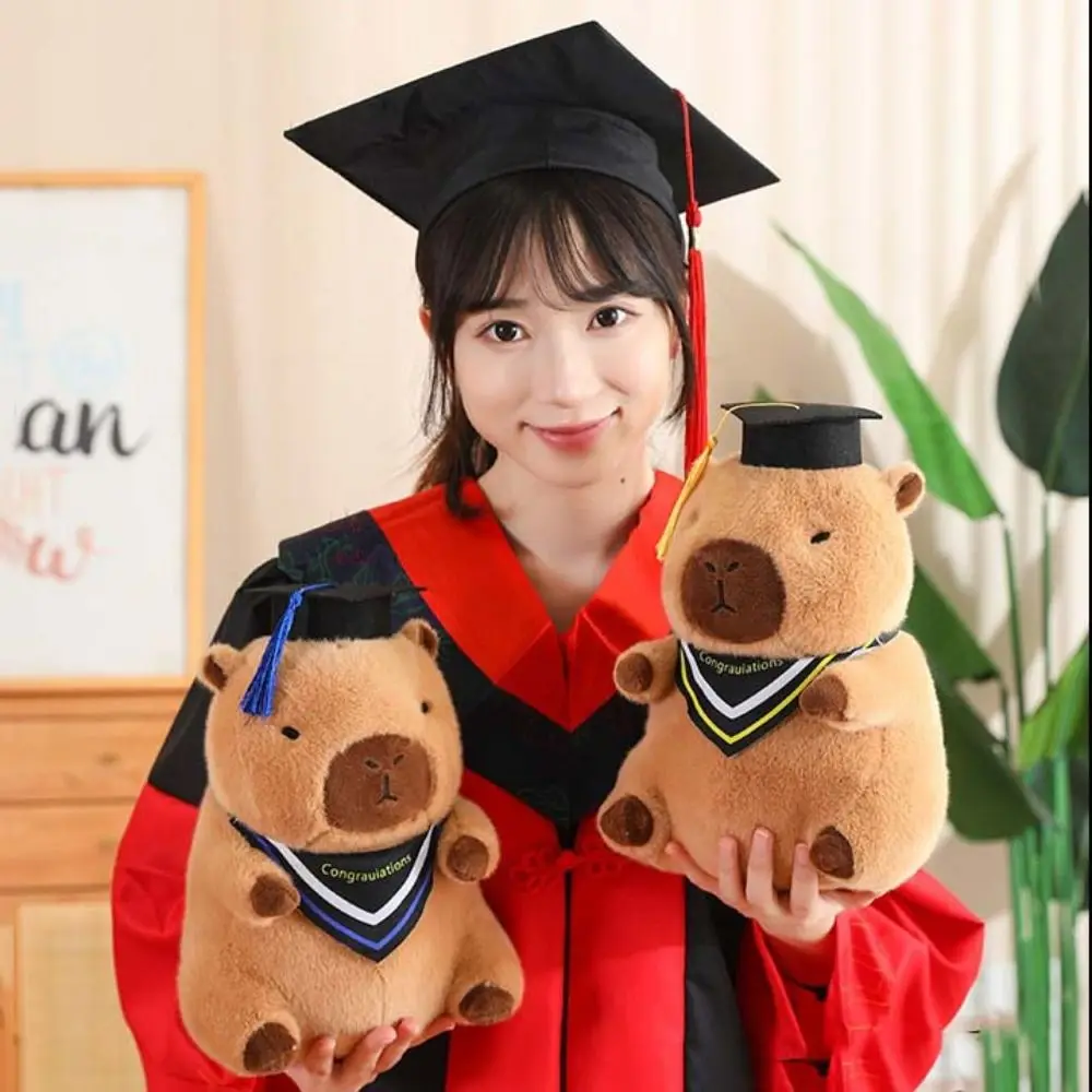 Capybara Graduate Capybara Pluche Poppen Doek Pop Simulatie Capibara Anime Pluizig Speelgoed Zacht 30 cm/40 cm Capybara Pluche Pop