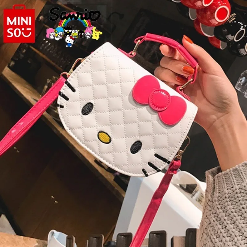 Hello Kitty 2024 nowa dziewczęca torba na ramię moda wysokiej jakości torebka dziewczęca Cartoon śliczny wszechstronny prezent urodzinowy dla dzieci