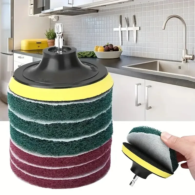 Car Electric Drill Brush Kit Electric Cleaning Brush Tool Polishing Pad Household Cleaning Tool for Bathroom Floor Tub