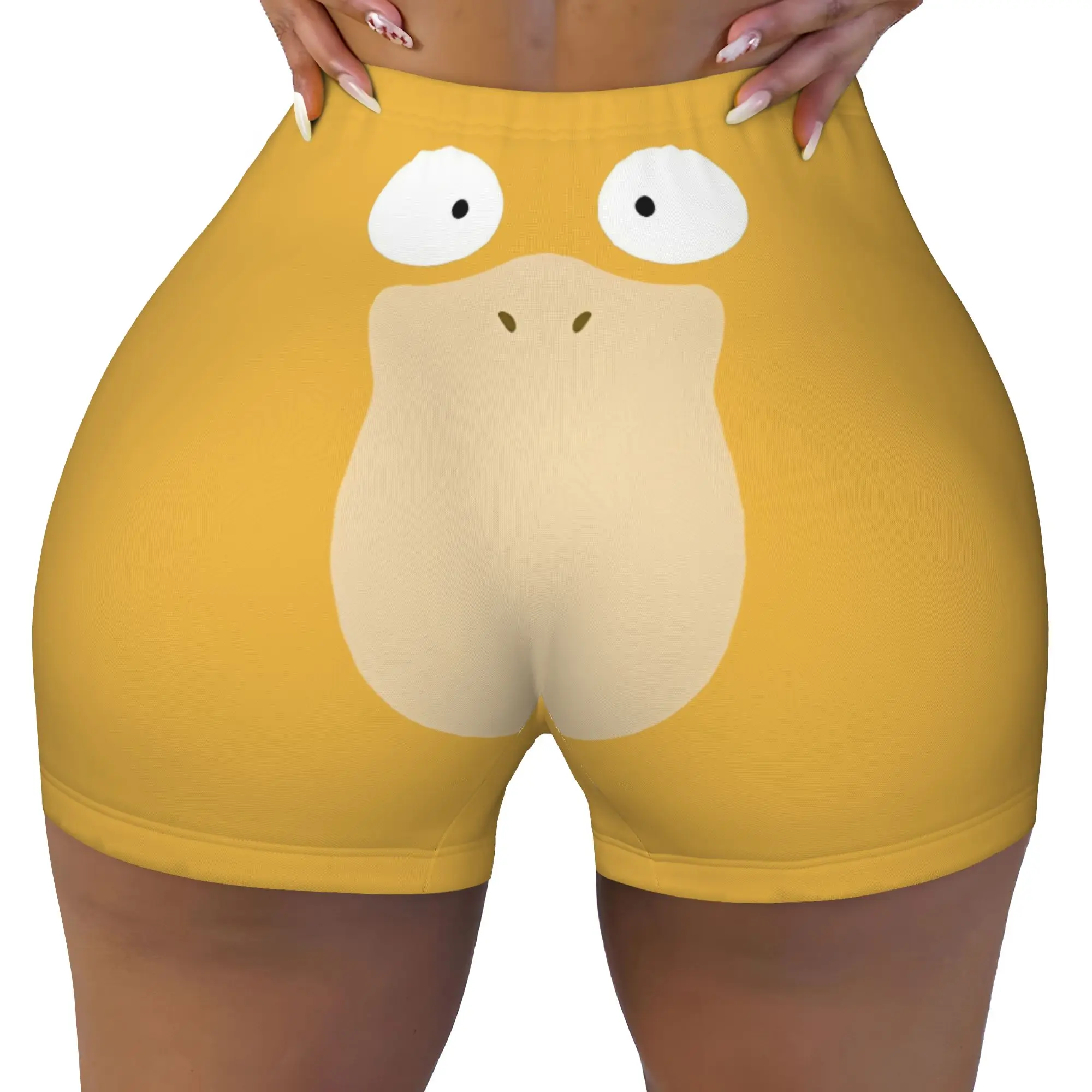 Custom P-Psyducks Workout Running Volleyball Shorts Women's Cute Duck Gym Yoga Shorts
