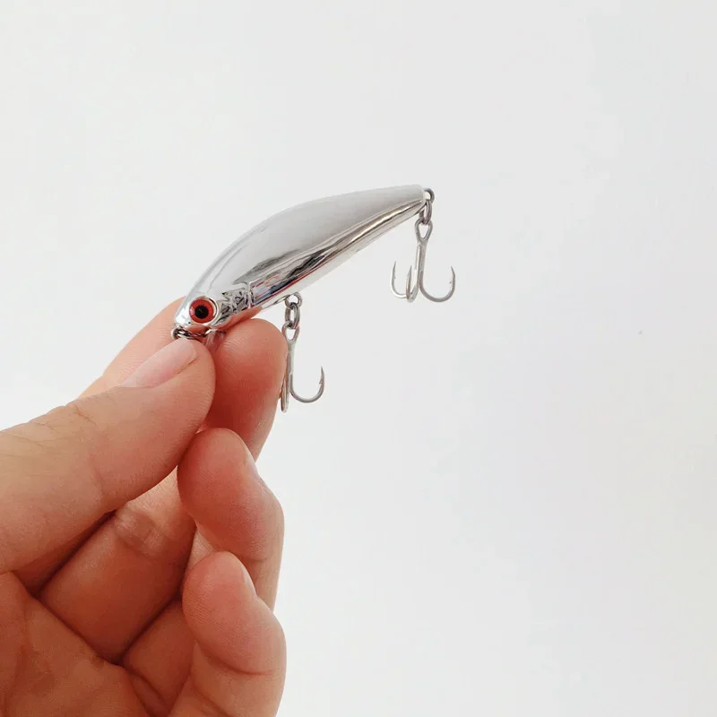 1 peça Mini Isca Artificial Rígida de 5.5cm/6.5g, Tipo Minnow, Afundante, com Laser, Wobbler, Jerkbait, Crank, para Pesca de Robalo, com Anzol, para Água Doce e Salgada