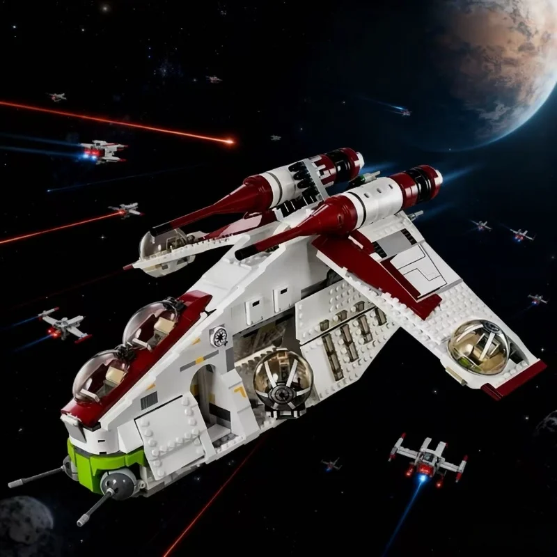 "2025 Nieuw Model 1228 STKS Republiek Kanonneerboot Bouwstenen Speelgoed Cadeauset voor Kinderen, Militair Schip STEM Bouwpakket, Kerstmis B