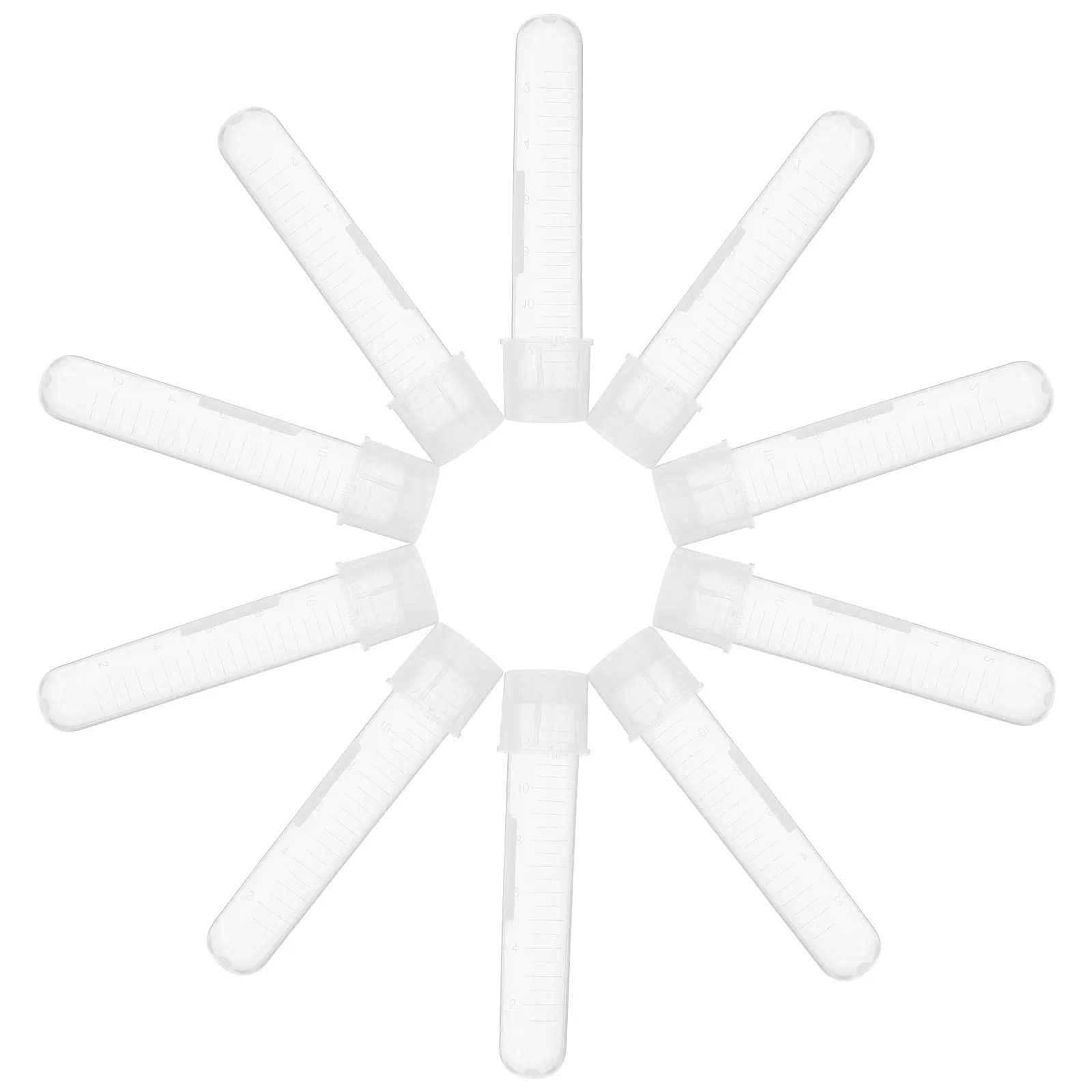 10Pcs 12Ml Graduated Screw Top Vials Plastic Conical Bottom Lab Test Tubes with Printed Scale for Dna Rna Sample Storage