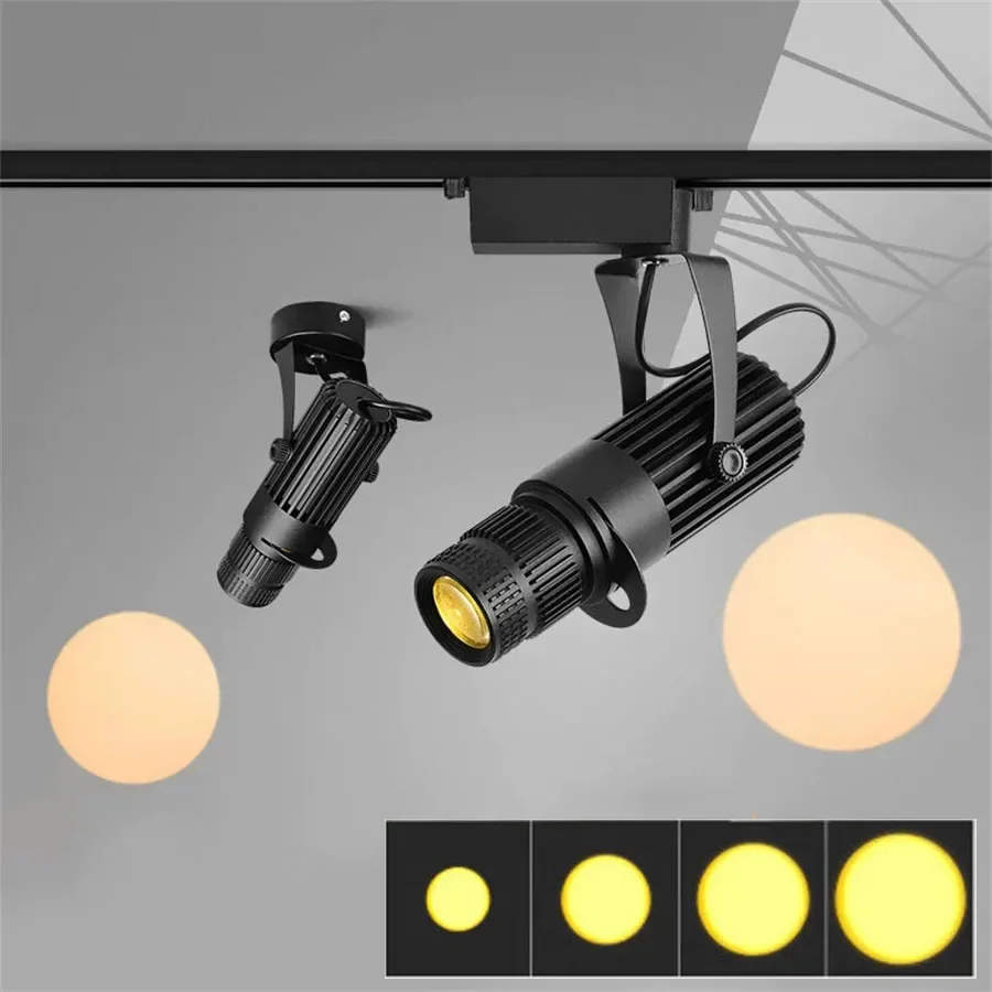 

5W 10W 20W Zoomable LED Track Light Adjustable Focus Projector Ceiling Spotlight Bar Theater Stage Zoom LED Track Rail Lamp