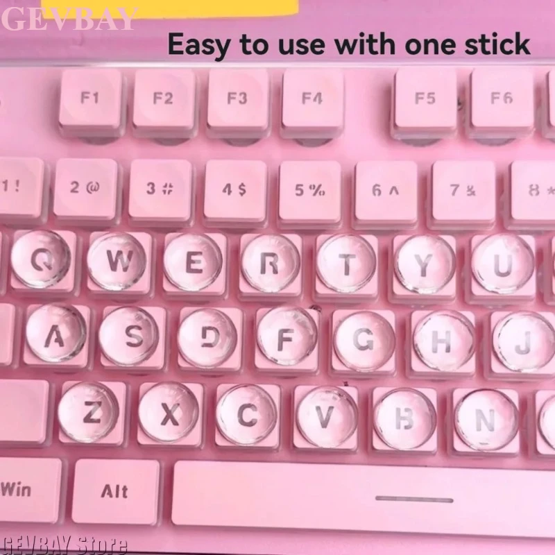 Raised Magnified Letter Keyboard Stickers With Soft Pad Fit Long Nails Typing Protective Cover For Glass Keyboard Accessories