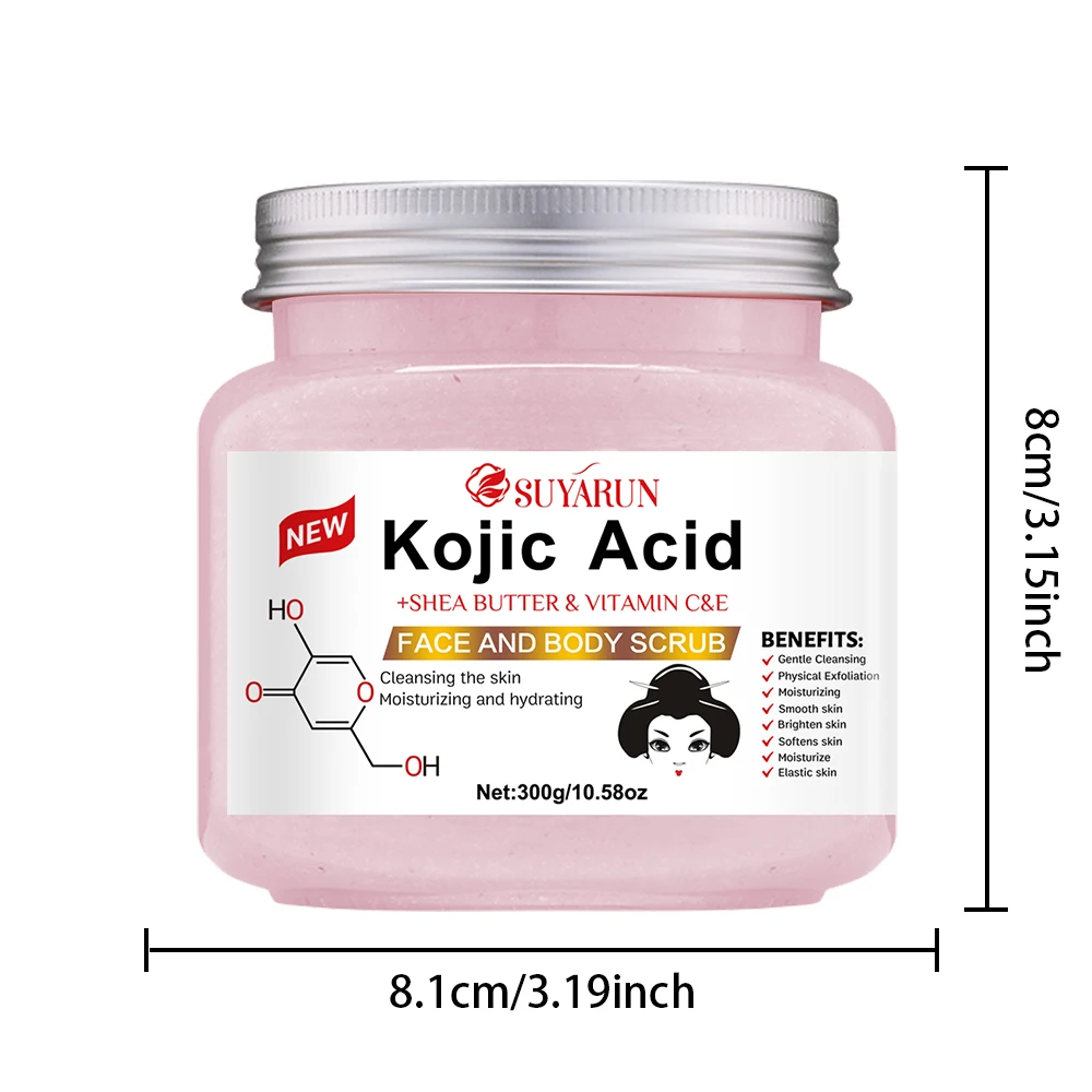 SUYARUN Kojisäure-Peeling-Körperpeeling – Aufhellender Entferner für dunkle Flecken, natürliches, glättendes Peeling für sanfte Haut.