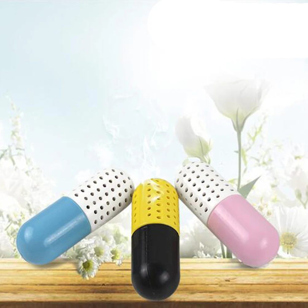

1pc Capsule Shaped Shoe Deodorizer For Drawer Suitcase Home Abs Material Breathable Humidity Control Yellow Dehumidify Toolshoes