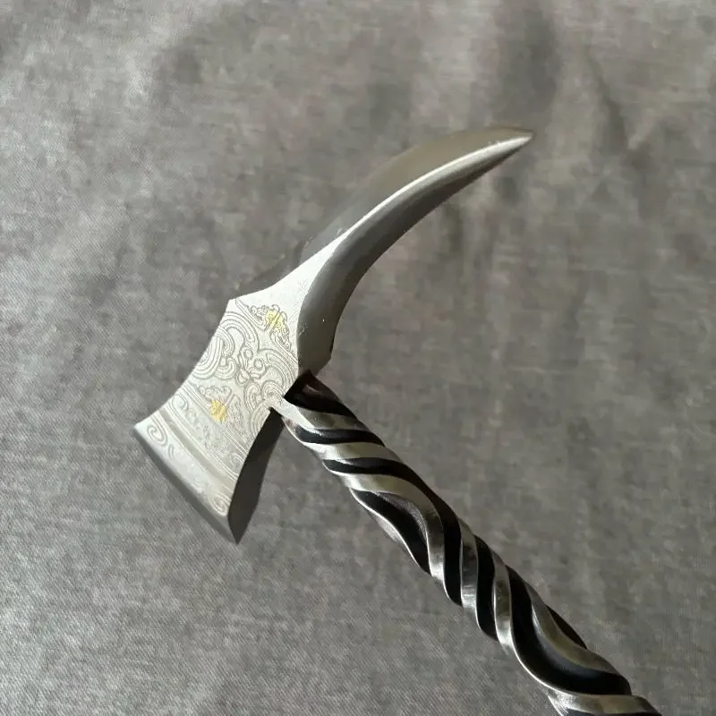 فأس ملتوية يدويًا متكامل للدفاع عن النفس متعدد الوظائف للتخييم في الهواء الطلق، فأس مخيم #2