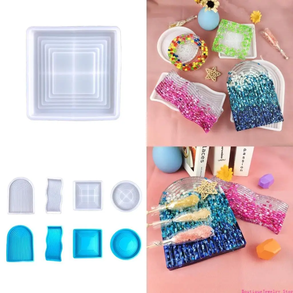 

E1PE Simple Geometric Tray Silicone Mold Crafts Mold Easy to Clean