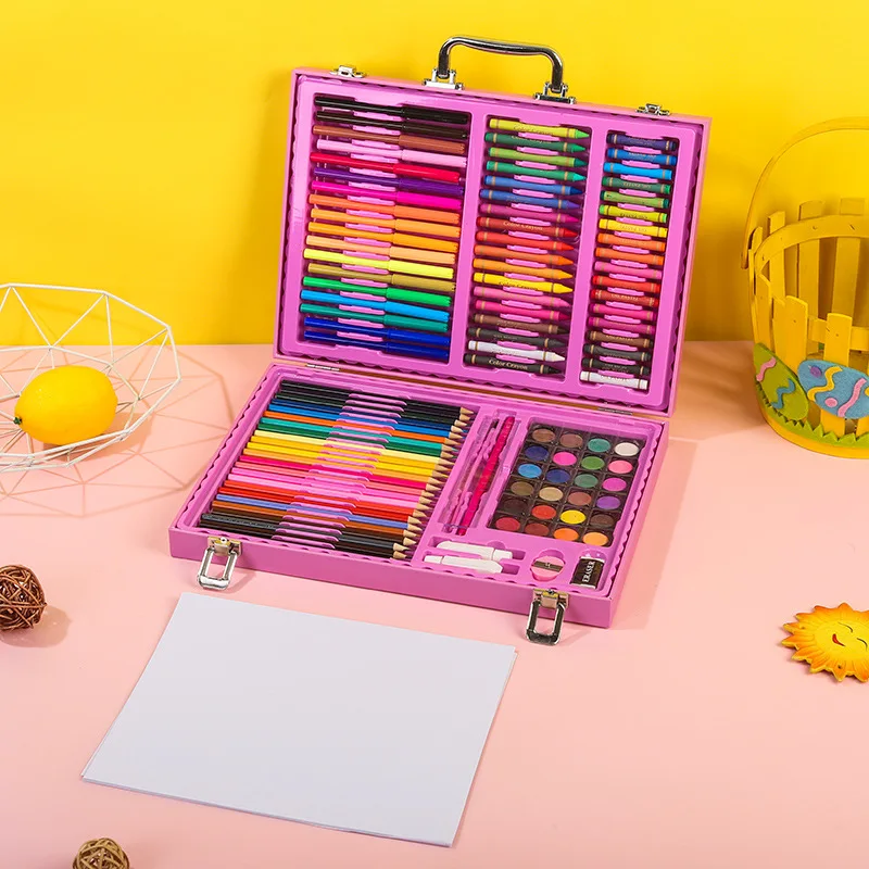 128pcs-children-painting-art-kit-watercolor-pens-drawing-tools-gift-box-new-back-to-school-art-supplies-for-students