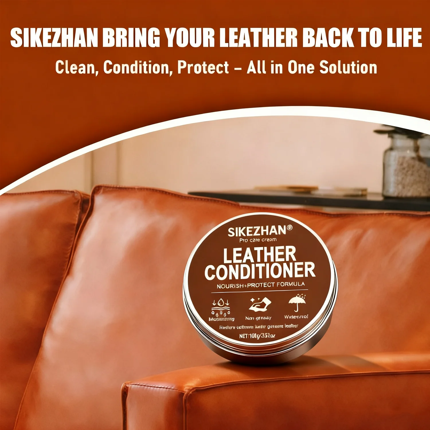Leather Repair&Care:Cleaner,Conditioner,Balm-Scratch Remover,Polish Restorer,Color Renewer Sofas,Car Seats,Shoes-Solution