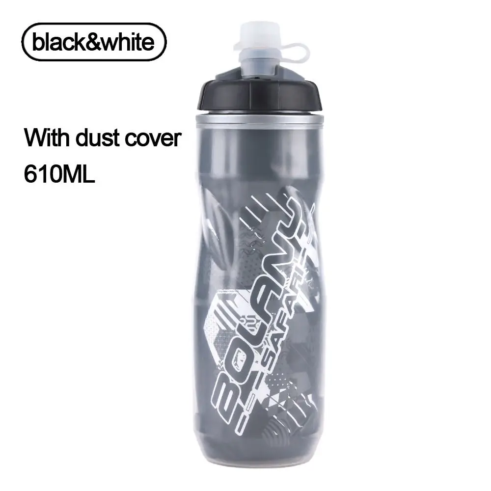 Squeeze Out Bicycle Water Bottle 610ML Ice-Protected Double Layer Bike Bottle PP5 Bicycle Cycling Outdoor Cup Running