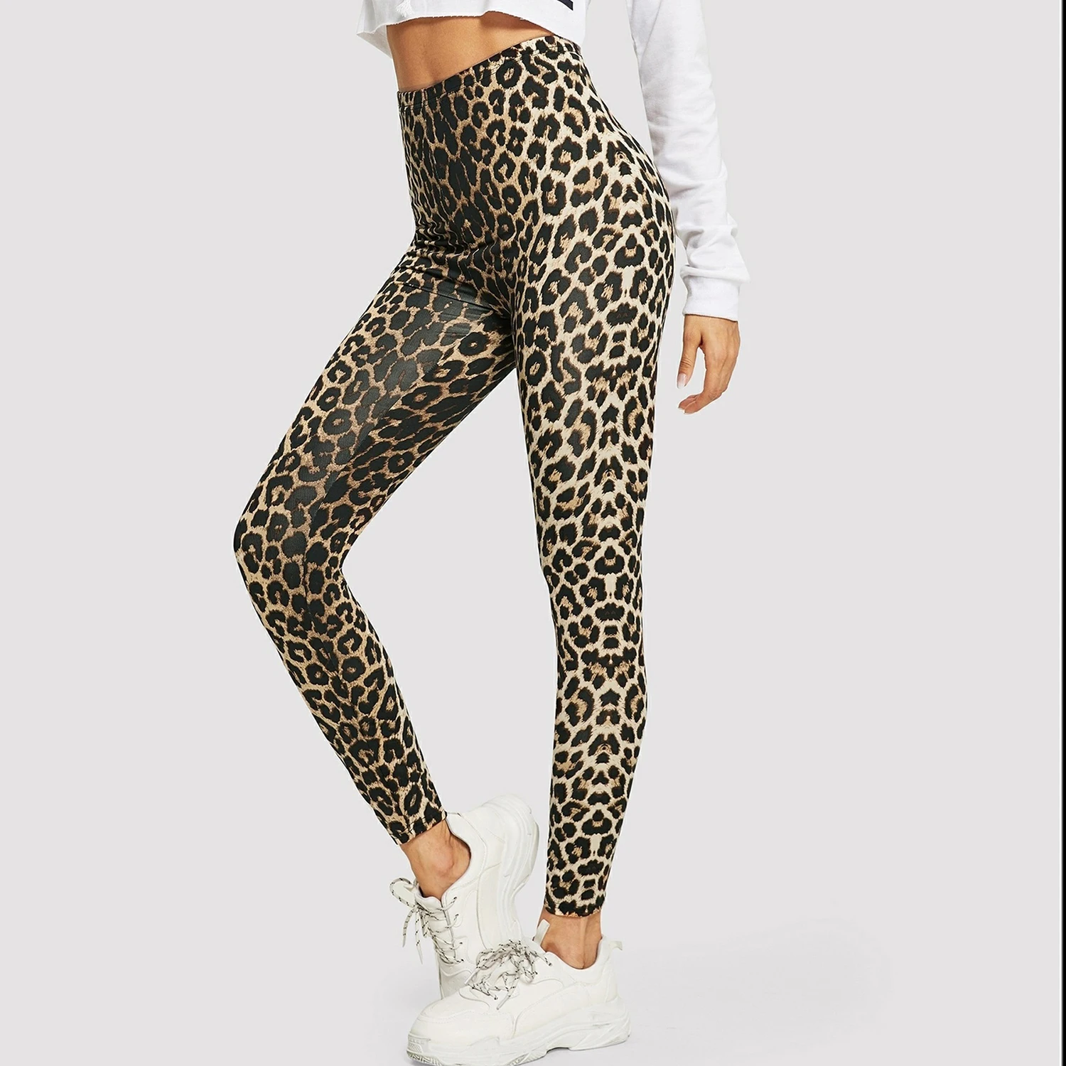 Women\'s Leopard Print Yoga Pants High Waist Fitness Leggings Elasticity Push Up Gym Jogging Breathable Sportswear Female Clothes